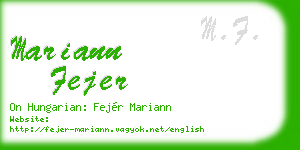 mariann fejer business card